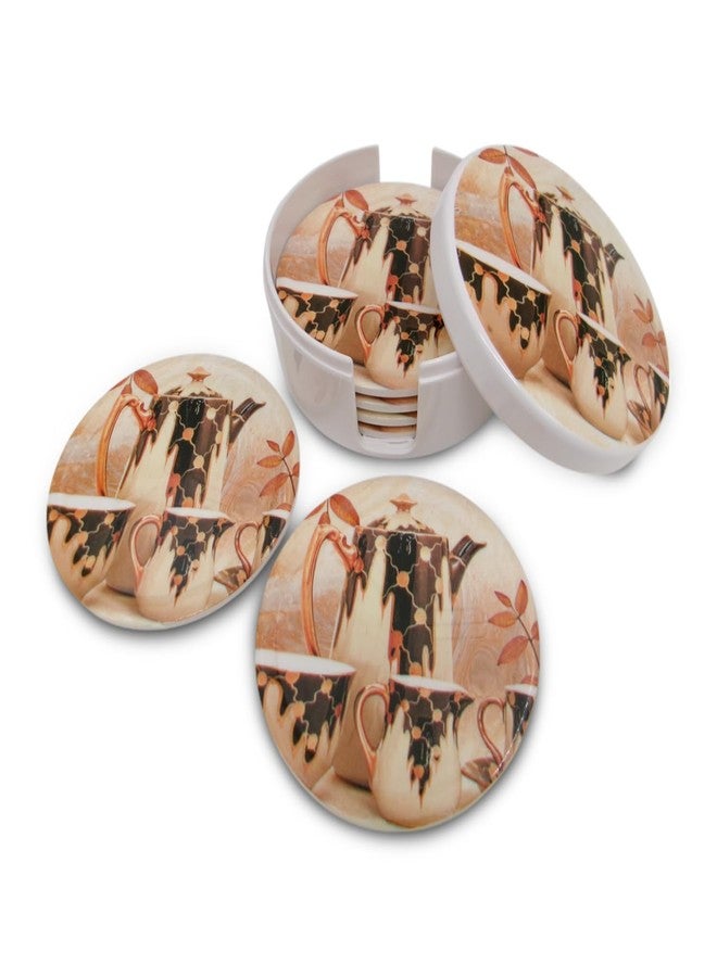 SUPERWARE | Food Grade Melamine | Coaster Set - Turkish Coffee (8 Pcs.) | Serveware, Tableware, Stain Free, Glazed Finish - Image 3